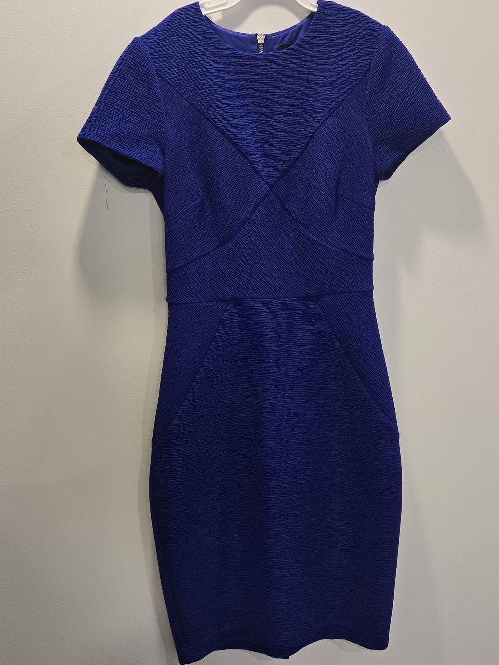 Women's Short Sleeve Royal Blue Sheath Dress